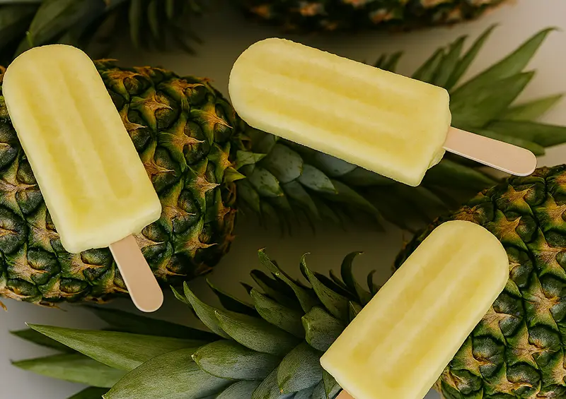 Pineapple Pineapple fruit pops on fresh pineapple